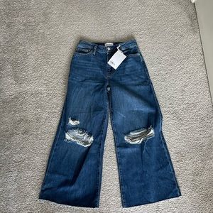 NWT Frame Denim High rise wide crop jeans